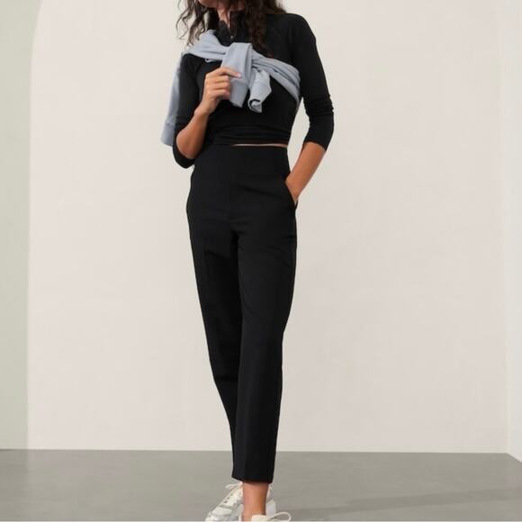 Athleta Endless Pants Black Travel Athleisure Pants Size 8 - Picture 3 of 9